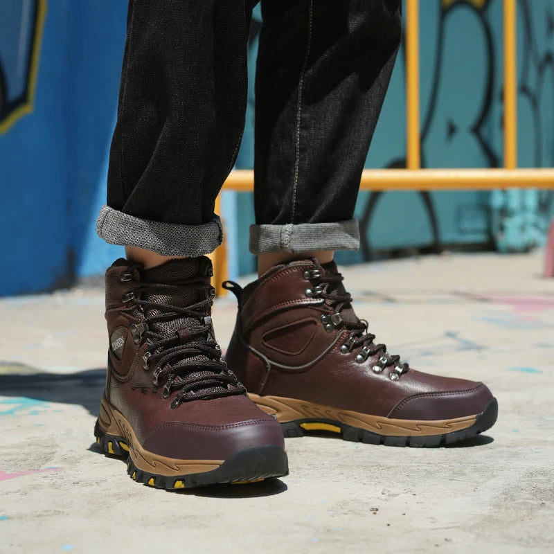 Waterproof Leather Safety Boots For Men Anti Puncture