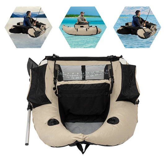 Portable Inflatable Fishing Dinghy Backrest Adjustable 130kg