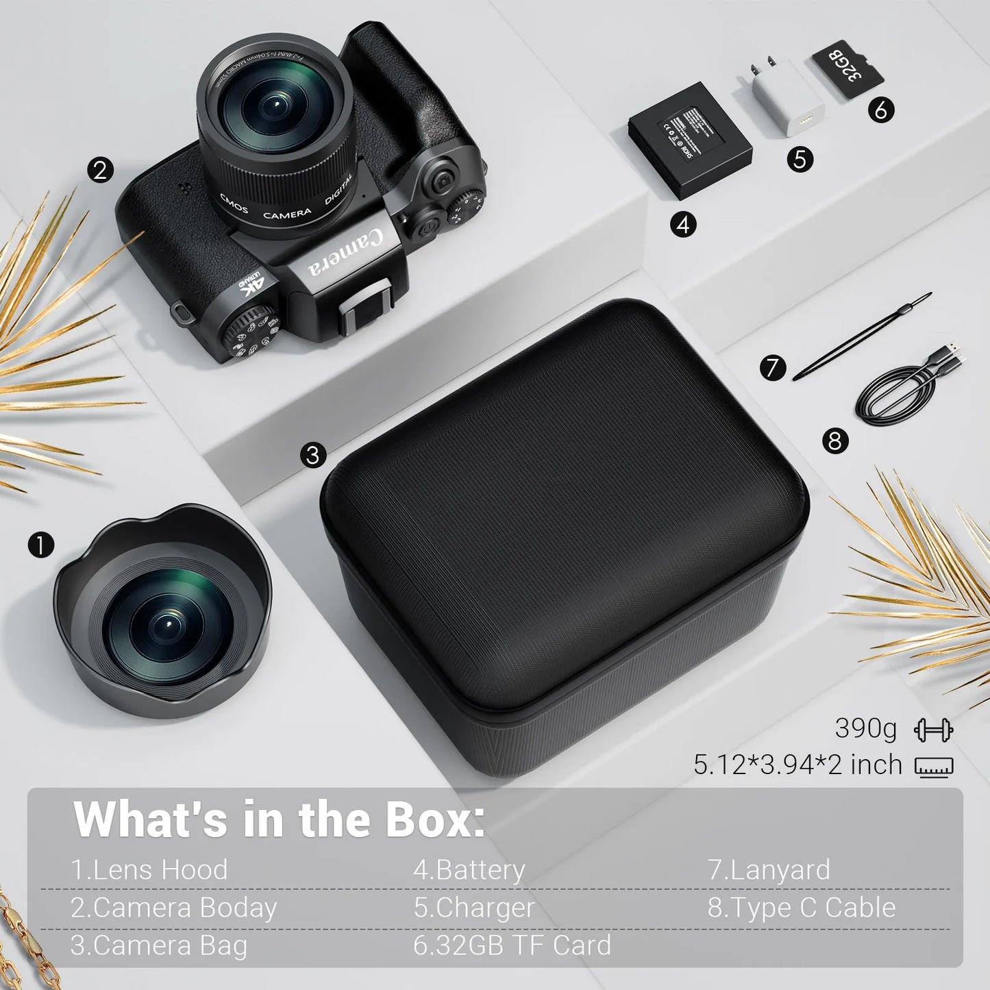 Gavonde 4K 64MP WiFi Vlogging Camera With Touch Screen