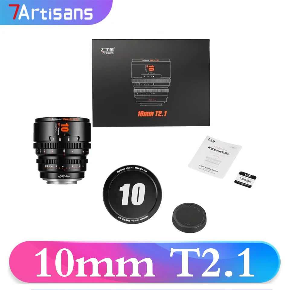 7artisans 10mm T2.1 S35 Frame Large Aperture Standard Manual Focus Camera Lens for Street Photography with Fujifilm XF-mount XE4