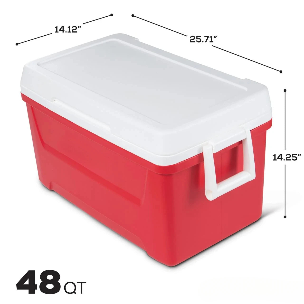 Red 48 Quart Outdoor Picnic Cooler Portable And Easy Clean
