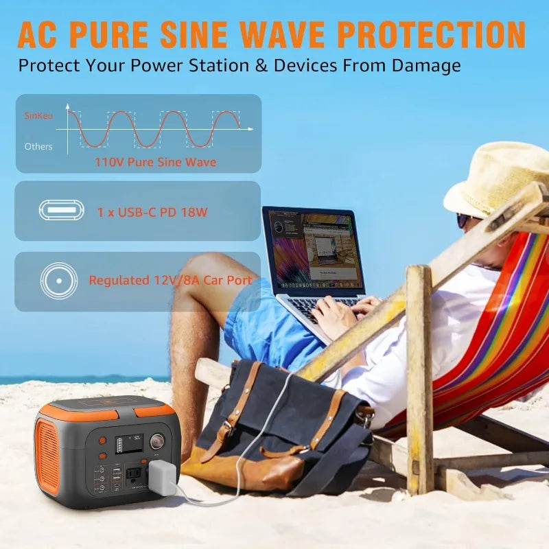 SinKeu 300W Portable Power Station 260Wh Solar Generator