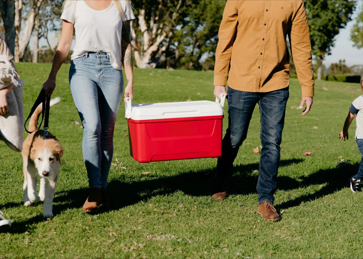 Red 48 Quart Outdoor Picnic Cooler Portable And Easy Clean