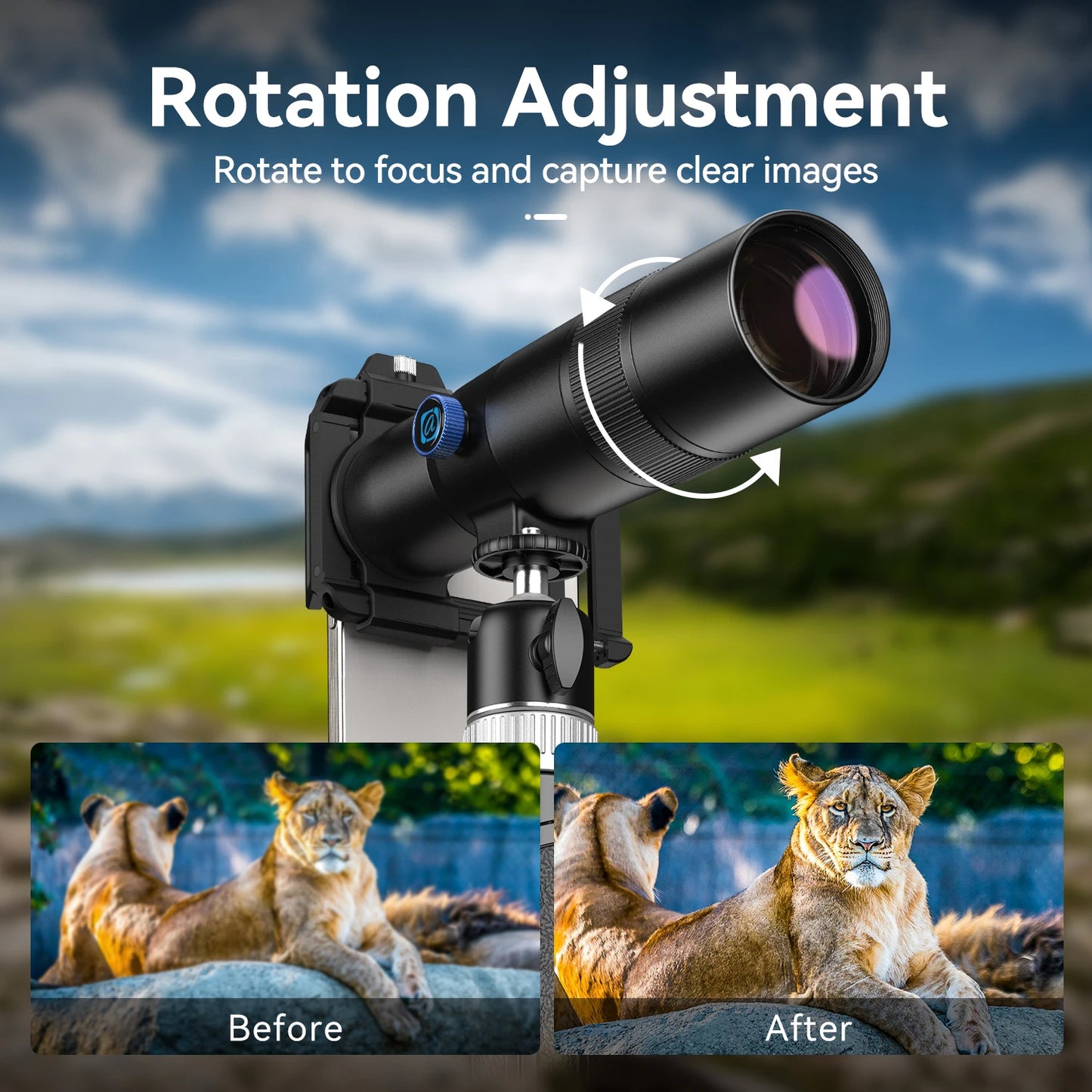 APEXEL 30x Ultra Telephoto Lens Monocular Universal Phone Professional Telescope with Tripod for Travel Camping Bird-watching