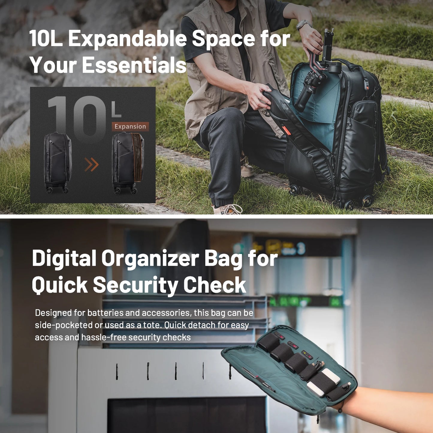 PGYTECH Photography Trolley Case Photography Bag DSLR Camera Bag Professional Outdoor Backpack Luggage Equipment Travel Case