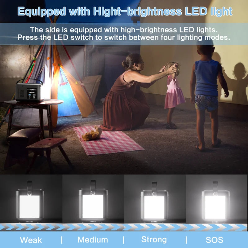 SBAOH Portable Power Station 88.8Wh, Camping Power Station with 120W (150W Peak) AC Output, Powering Solar Generator for Outdoor