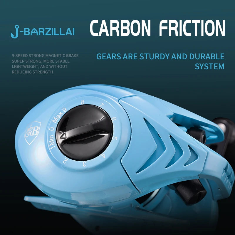 J-BARZILLAI SK 9+1BB Baitcasting Reel Fishing Reel Freshwater and Saltwater Corrosion Resistant 2 Colors