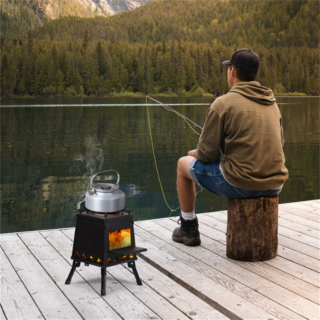 Portable Windproof Outdoor Wood Stove For Camping Tent