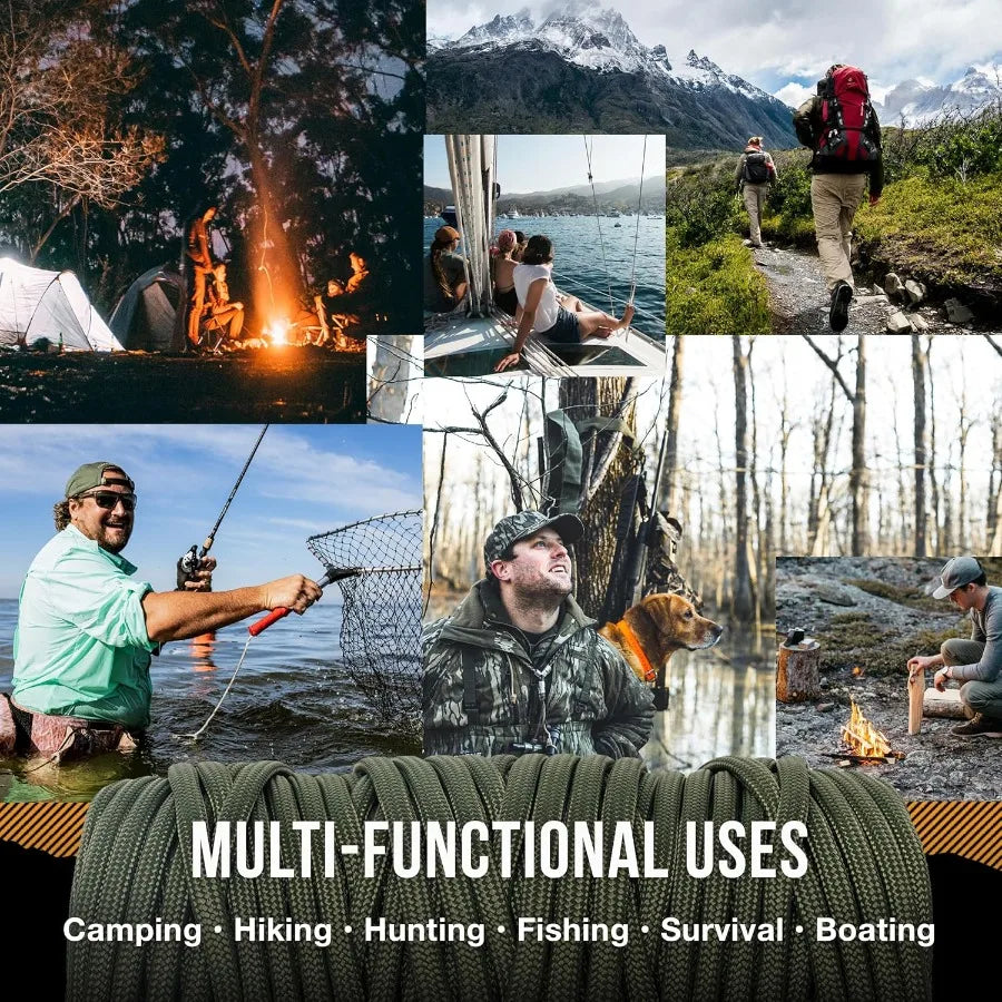 Mossy Oak Paracord Rope 750 with 11 Inner Strands Durable Survival Gear for Camping Hunting Fishing and Hiking Adventures 4mm H