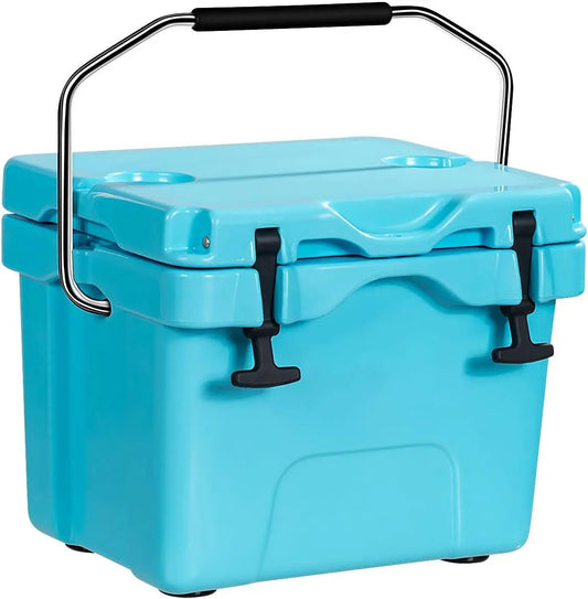 16 Quart Cooler 24 Can Capacity With 2 Cup Holders Portable