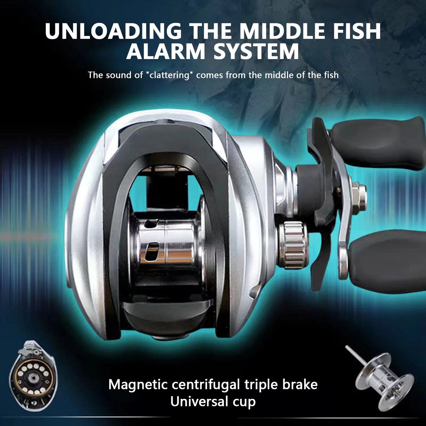 Metal Baitcasting Reel Water Drop Fishing Reel Anti Backlash Long Casting Reel With Bite Alarm For Saltwater Freshwater Fishing