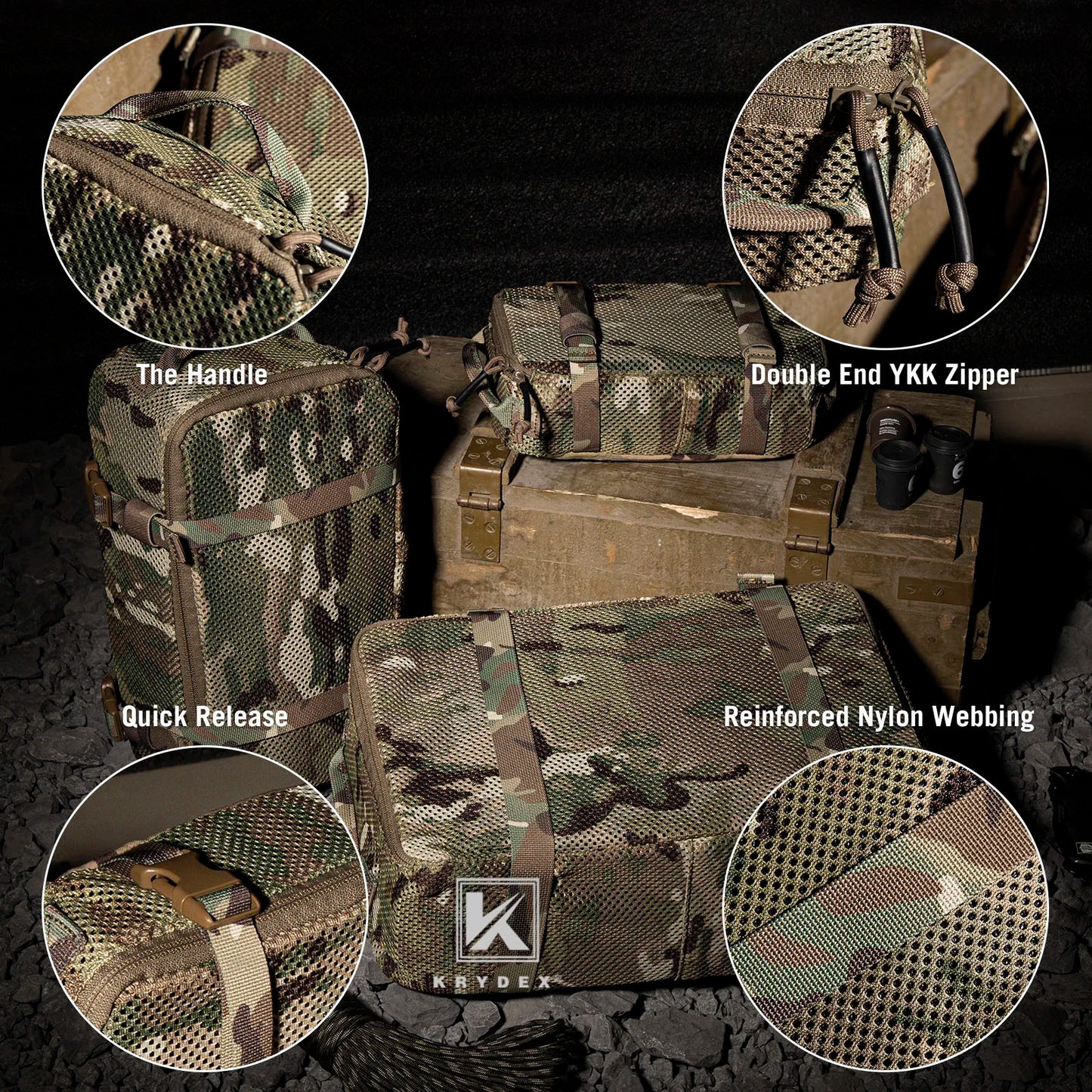 Krydex Tactical Modular Pouch Set Outdoor Backpack Gear