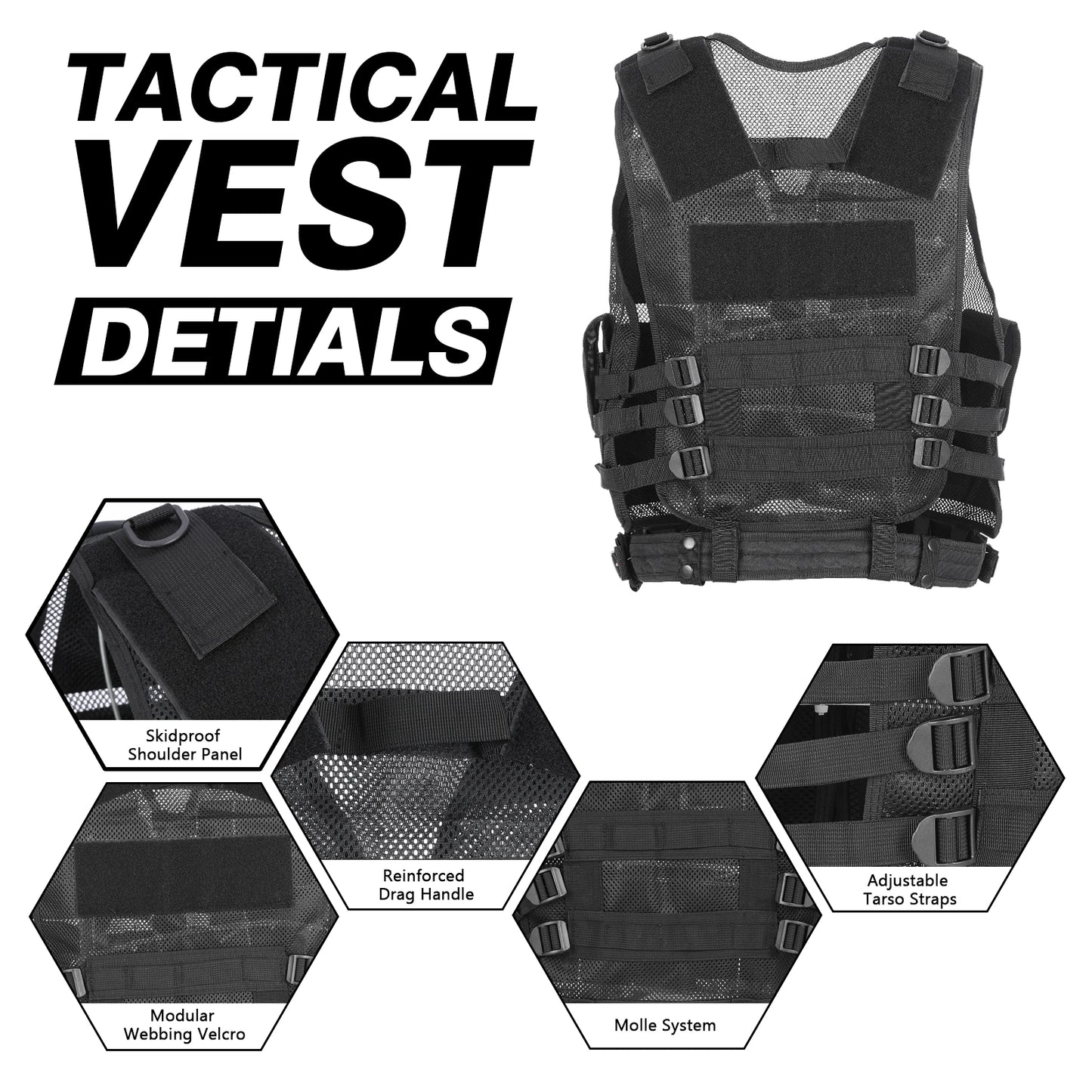 Outdoor Camping Tactical Vest With Multi Pocket Breathable