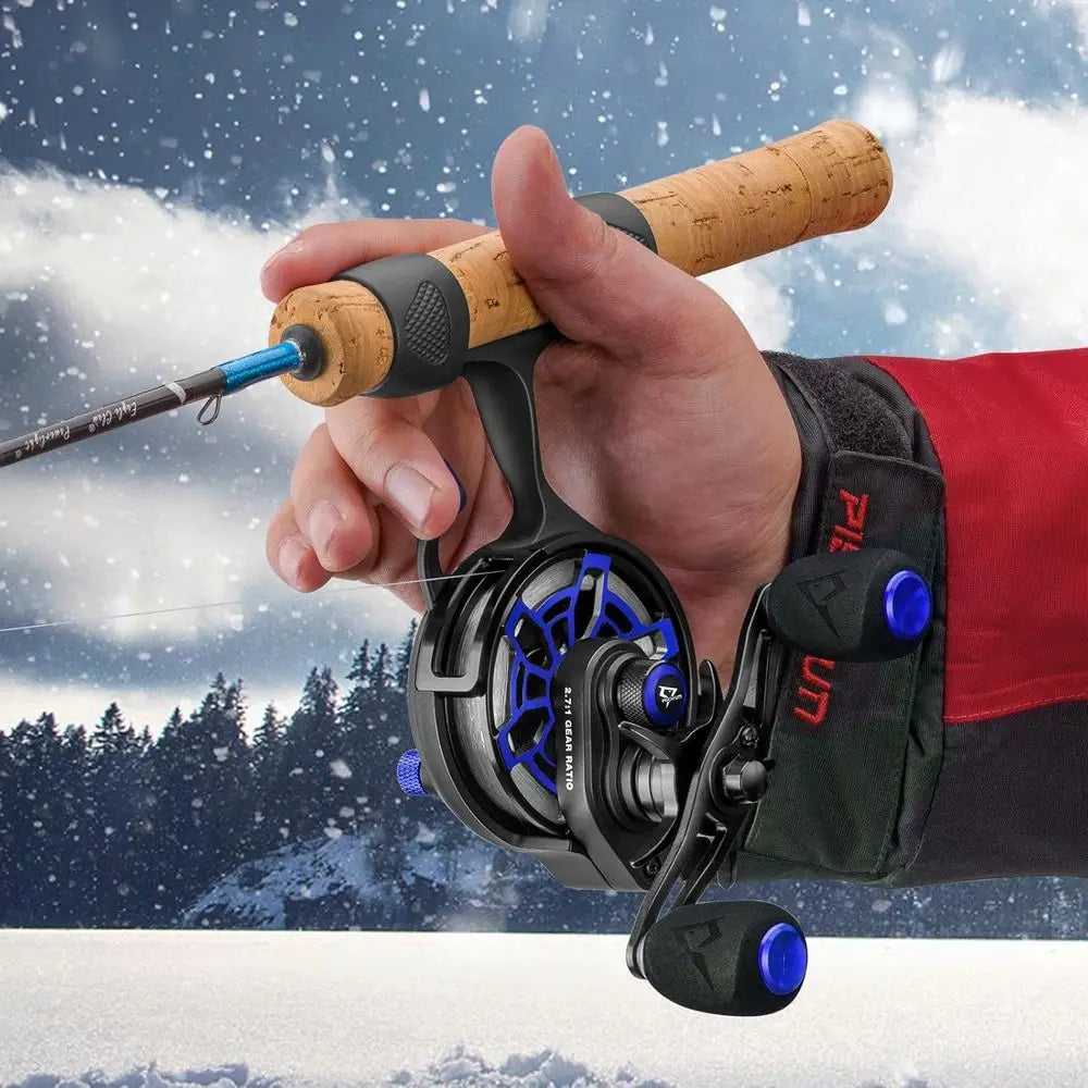 ICX Frost Ice Fishing Reel, Innovative Structure Design, Magnetic Drop System Inline Ice Reel, No line Twist, Large Spool Diamet