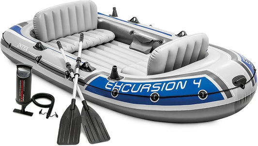 Intex Excursion Inflatable Boat Deluxe 54 Inch Oars Pump