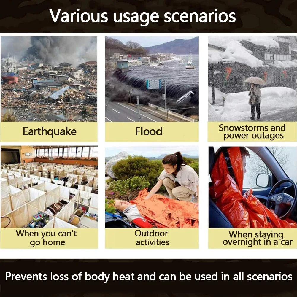 2 Pack Survival Sleeping Bag Waterproof Thermal Bivy Sack Portable Thermal Sleeping Bag for Camping Hiking Outdoor Adventure