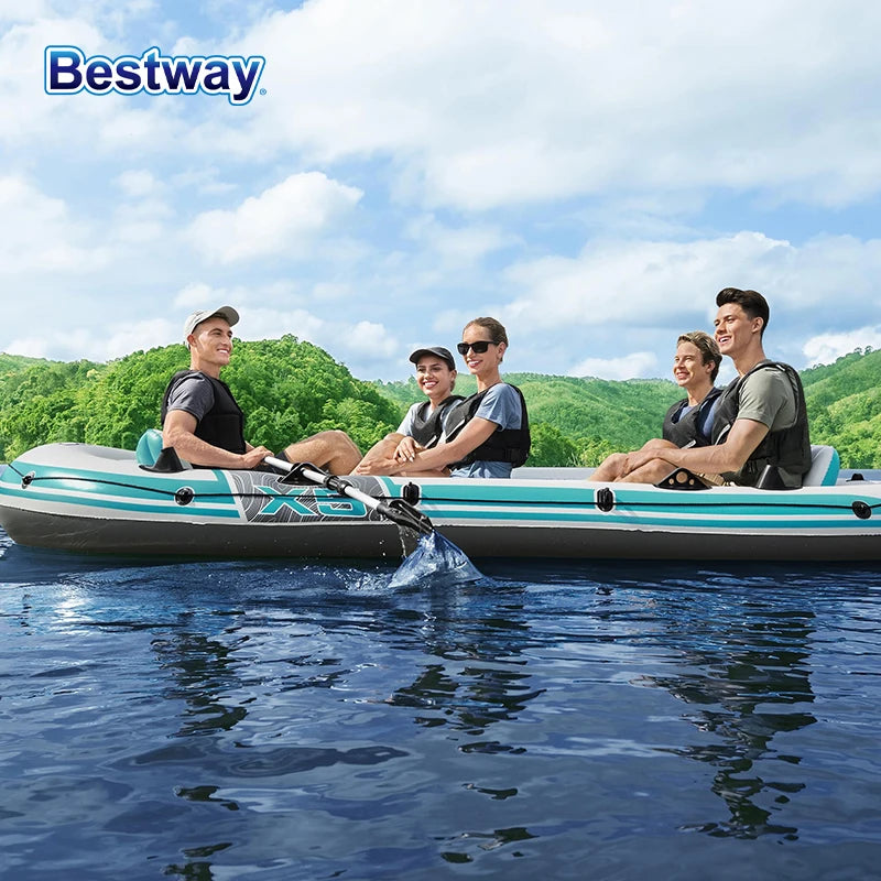 Bestway 65159 Five Person Inflatable Kayak Kit Durable PVC