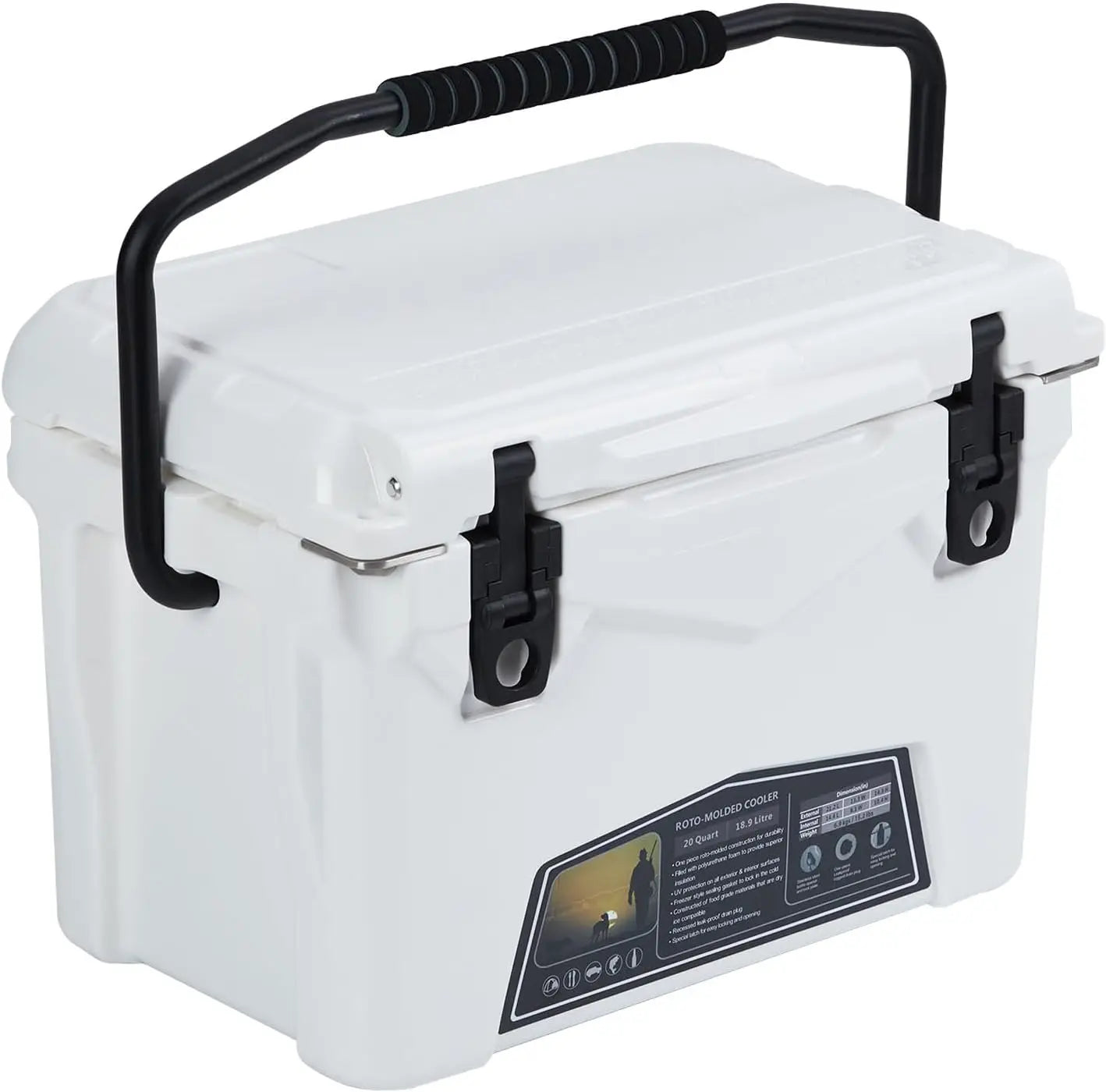 Portable Ice Cooler With Cup Holder For Beach And Boat