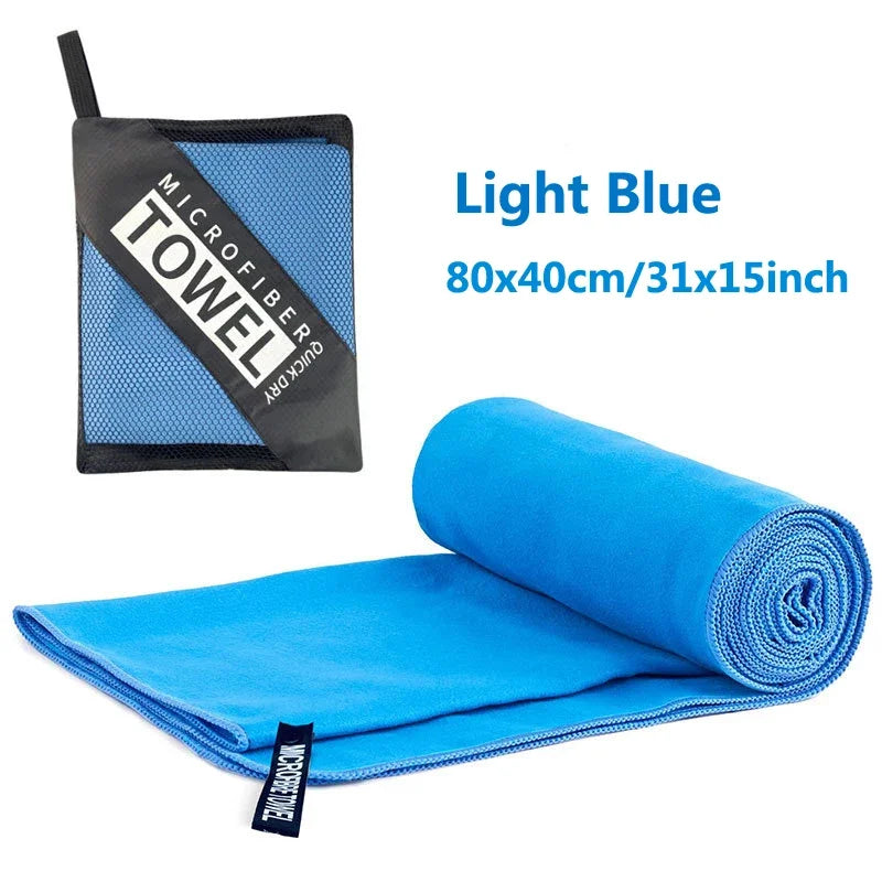 Quick-Drying Microfiber Camping Towel Super Absorbent Gym/Swimming Towel 40x80cm Lightweight Sports/Beach/ Travel Towels