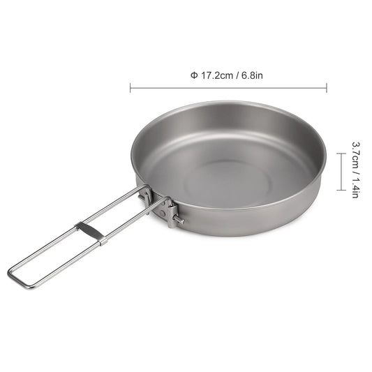 1000ml Ultralight Titanium Frypan For Outdoor Camping