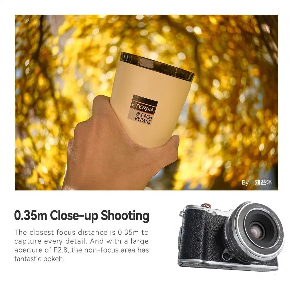 TTartisan 27mm F2.8 AF Lens For Fuji Sony E mount, X-mount Camera for X-T2 X-T20 X-T3 X-T4 Black