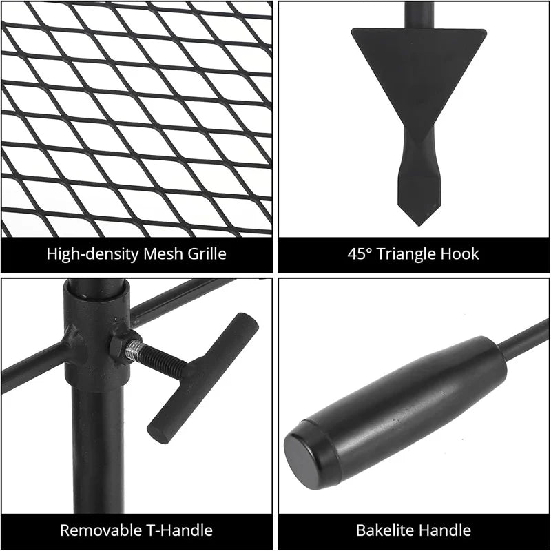 Swivel Campfire Grill Grate, Heavy Duty Stainless Steel Grate, Campfire Grill Grate, Portable Camping Essentials