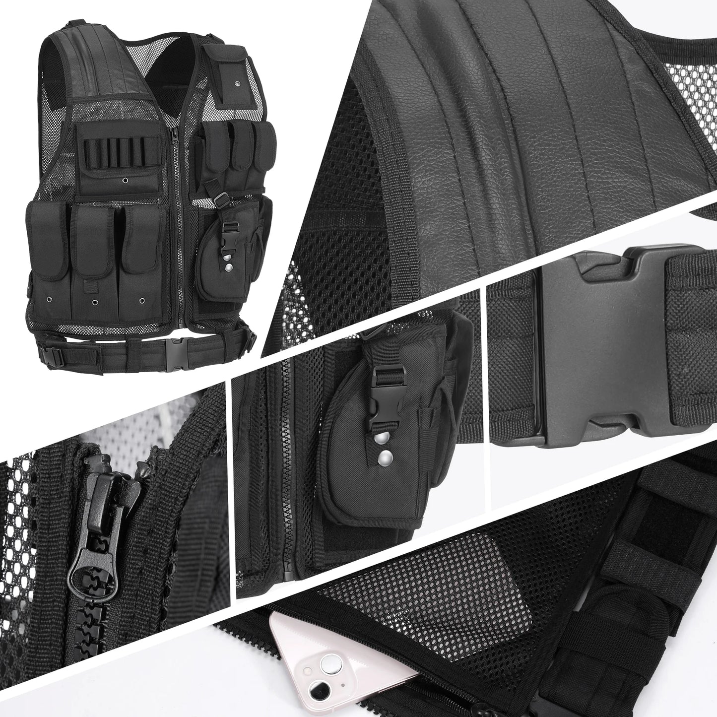 Outdoor Camping Tactical Vest With Multi Pocket Breathable