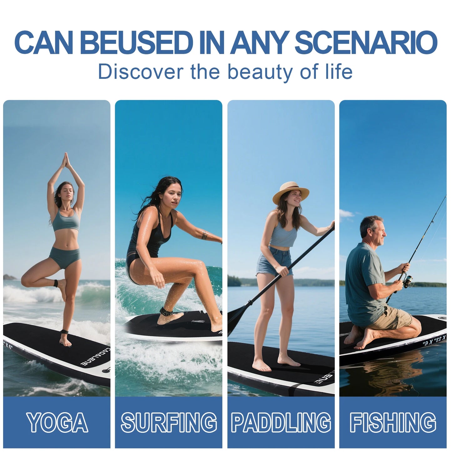 Cadalene 10ft Inflatable SUP Board With Anti Slip Deck